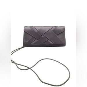 Jacqueline Ferrar Elegant Gray Satin handbag.